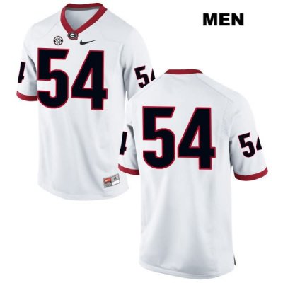 Men's Georgia Bulldogs NCAA #54 Justin Shaffer Nike Stitched White Authentic No Name College Football Jersey SOD6554PB